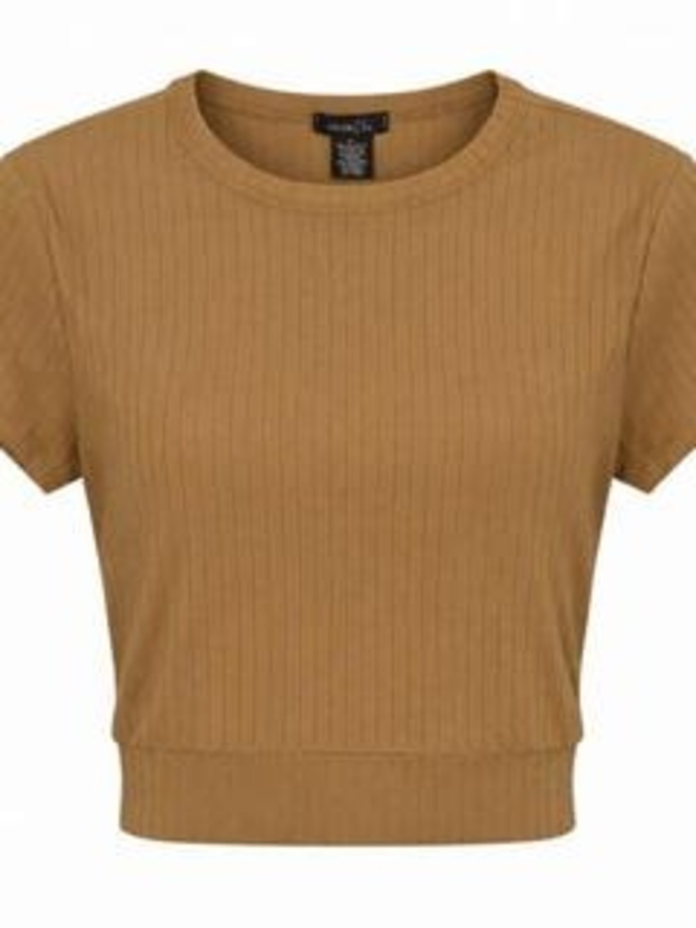 Rue21 Women's Ribbed Crop Top M Polyester Short Sleeve Crew Neck